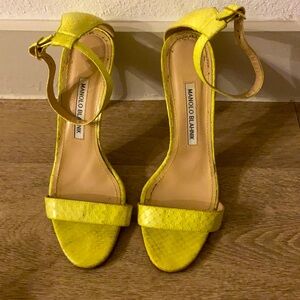 Snakeskin light green Manolo blahnik